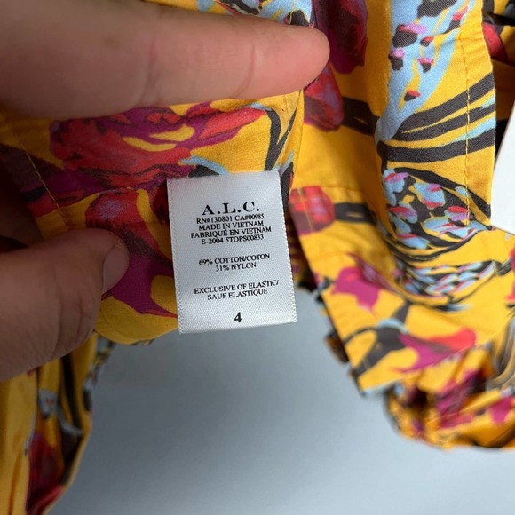 NWT A.L.C. Melody Off-The-Shoulder Floral Crop Top - Picture 6 of 7